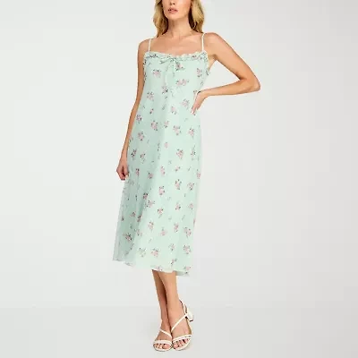 B. Smart Womens Juniors Floral Midi Slip Dress