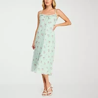 B. Smart Womens Juniors Floral Midi Slip Dress