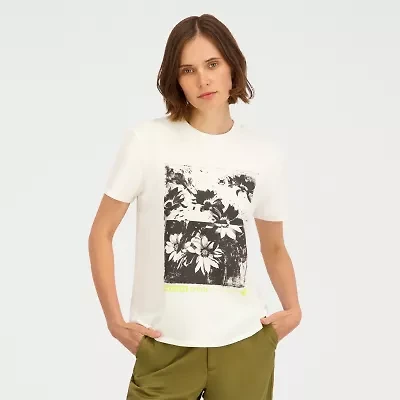 VOLCOM Womens Juniors Short Sleeve Regular Fit Graphic T-Shirt