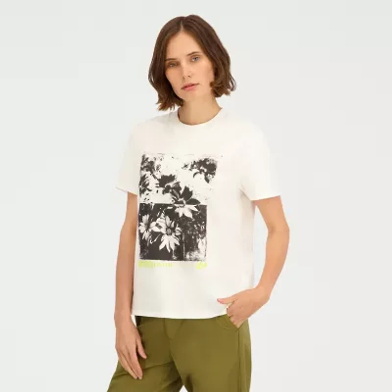 VOLCOM Womens Juniors Short Sleeve Regular Fit Graphic T-Shirt