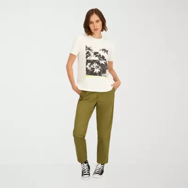 VOLCOM Womens Juniors Short Sleeve Regular Fit Graphic T-Shirt