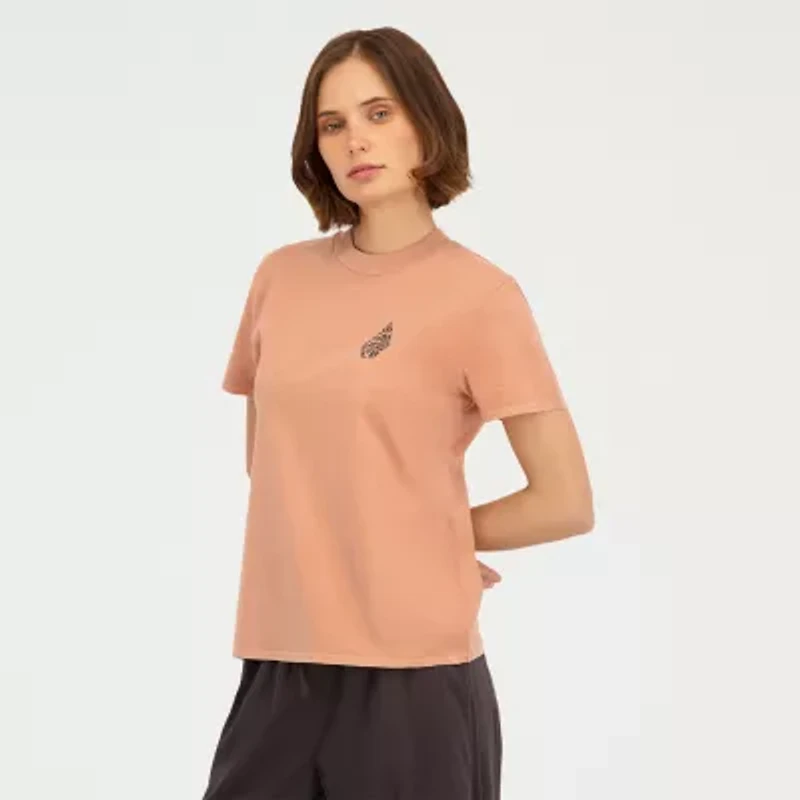 VOLCOM Womens Juniors Short Sleeve Regular Fit Graphic T-Shirt