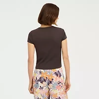 VOLCOM Womens Juniors Short Sleeve Regular Fit Graphic T-Shirt