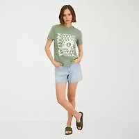 VOLCOM Womens Juniors Crew Neck Short Sleeve Graphic T-Shirt