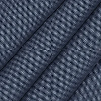 Fieldcrest Devin Solid Cotton Chambray Rod Pocket Energy Saving 100% Blackout Single Curtain Panel