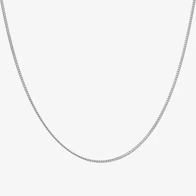 Womens Sterling Silver 18 Inch Curb Chain Necklace