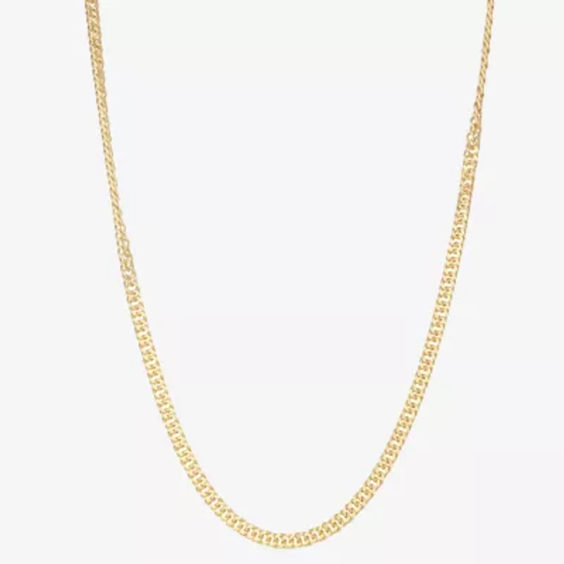 Womens 14K Gold Over Silver 18 Inch Cuban Chain Necklace