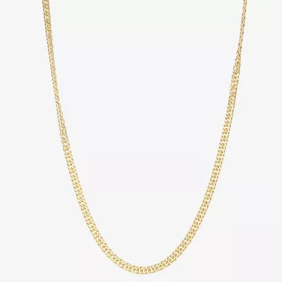 Womens 14K Gold Over Silver 18 Inch Cuban Chain Necklace
