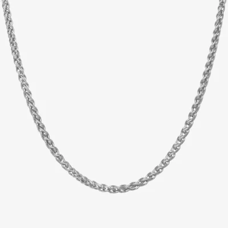 Womens Sterling Silver 18 Inch Wheat Chain Necklace