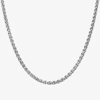 Womens Sterling Silver 18 Inch Wheat Chain Necklace