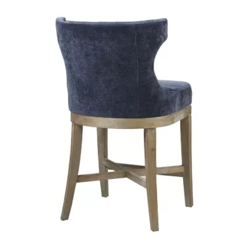 Madison Park Fillmore Counter Stool Counter Height Upholstered Swivel Bar Stool