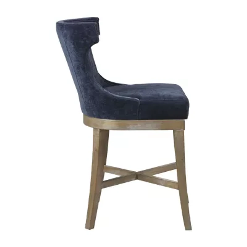 Madison Park Fillmore Counter Stool Counter Height Upholstered Swivel Bar Stool