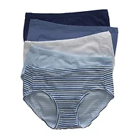 Hanes Cotton Stretch With Comfort Soft Womens 5 Pack Cooling Multi-Pack Hipster Panty 41w5cs