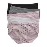 Hanes Cotton Stretch With Comfort Soft Womens 5 Pack Cooling Multi-Pack Hipster Panty 41w5cs