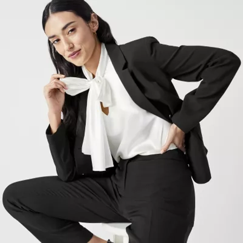 Black Label by Evan-Picone Crepe Womens Classic Fit Straight Suit Pant