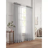 Liz Claiborne Lisette Rod Pocket Sheer Single Curtain Panel