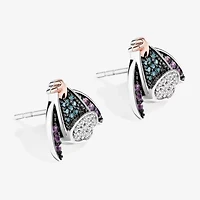 Disney Jewels Collection Womens 1/6 CT. Natural Blue Diamond 14K Gold Over Silver Eeyore 1 Pair Earring Set