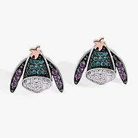 Disney Jewels Collection Womens 1/6 CT. Natural Blue Diamond 14K Gold Over Silver Eeyore 1 Pair Earring Set