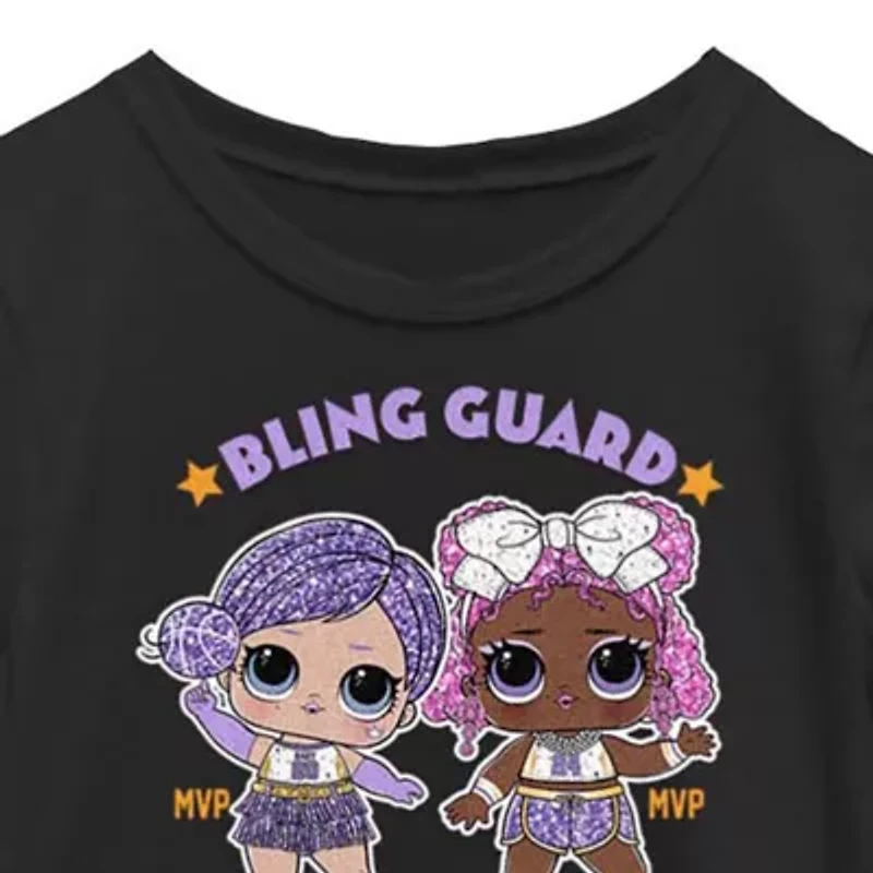 Little & Big Kid Girls Crew Neck Short Sleeve Regular Fit LOL Graphic T-Shirt