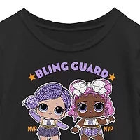 Little & Big Kid Girls Crew Neck Short Sleeve Regular Fit LOL Graphic T-Shirt
