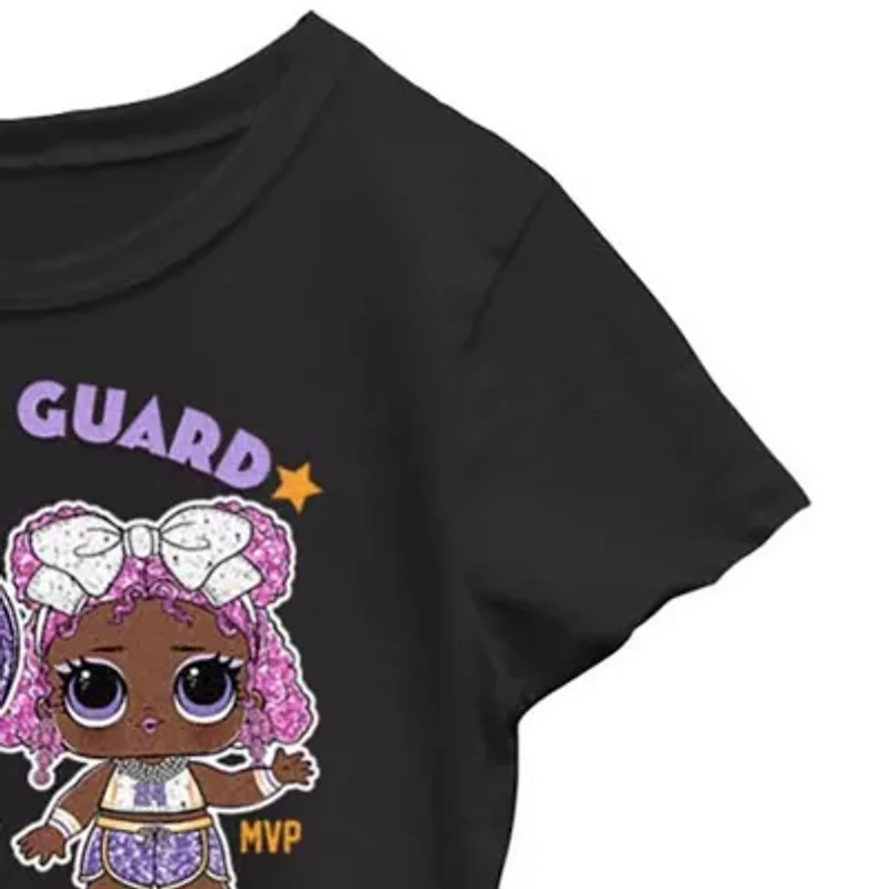 Little & Big Kid Girls Crew Neck Short Sleeve Regular Fit LOL Graphic T-Shirt