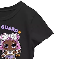 Little & Big Kid Girls Crew Neck Short Sleeve Regular Fit LOL Graphic T-Shirt