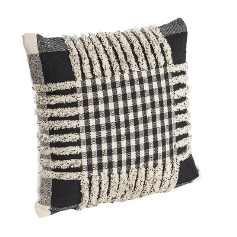 LR Home Marry Checked Square Throw Pillow