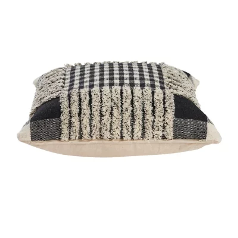 LR Home Marry Checked Square Throw Pillow