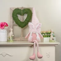 Northlight 32in White And Pink Sitting With Bunny Ears And Dangling Legs Easter Gnome
