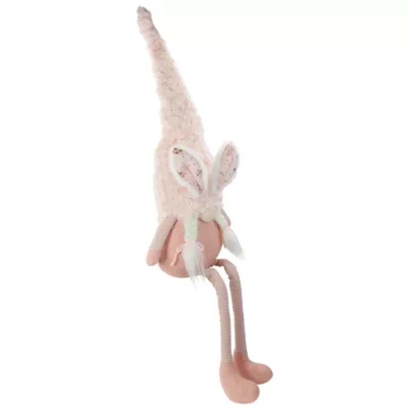 Northlight 32in White And Pink Sitting With Bunny Ears And Dangling Legs Easter Gnome