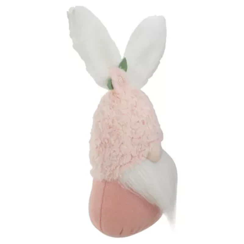 Northlight 14in Pink And White Head With Bunny Ears Easter Gnome