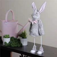 Northlight 17in Gray And Pink Loaded Rabbit Easter Figurine