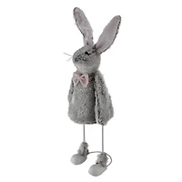 Northlight 17in Gray And Pink Loaded Rabbit Easter Figurine