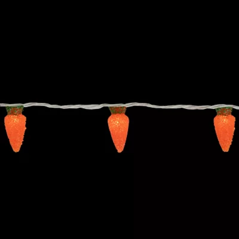 Northlight 7.25ft Orange Carrot White Wire String Lights