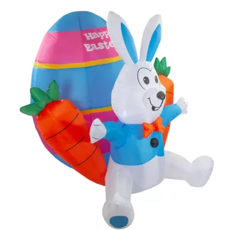 Northlight 4ft Lighted Bunny With Carrots Easter Inflatable