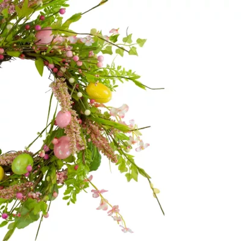 Northlight 20in Egg With Berry Floral Wreath