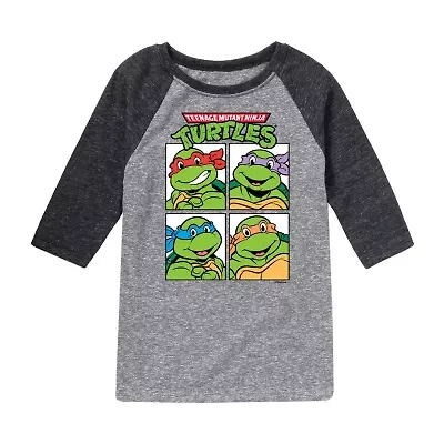 Little & Big Kid Boys Crew Neck 3/4 Sleeve Regular Fit Teenage Mutant Ninja Turtles Graphic T-Shirt