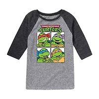Little & Big Kid Boys Crew Neck 3/4 Sleeve Regular Fit Teenage Mutant Ninja Turtles Graphic T-Shirt