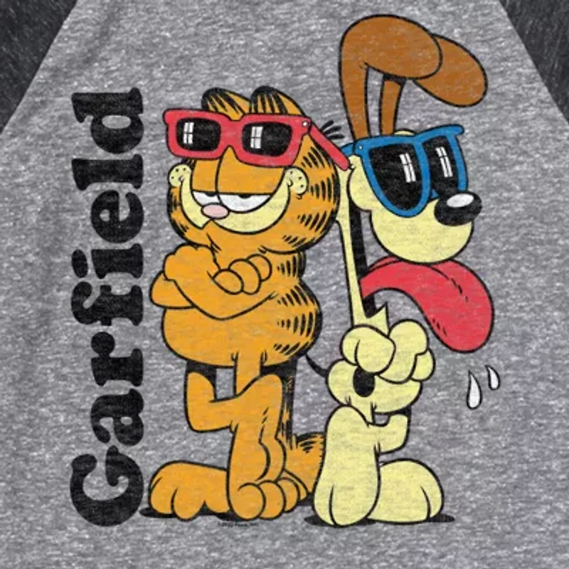 Little & Big Kid Boys Crew Neck 3/4 Sleeve Regular Fit Garfield Graphic T-Shirt