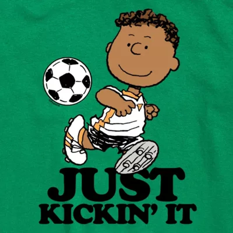 Little & Big Kid Boys Crew Neck Short Sleeve Regular Fit Peanuts Graphic T-Shirt
