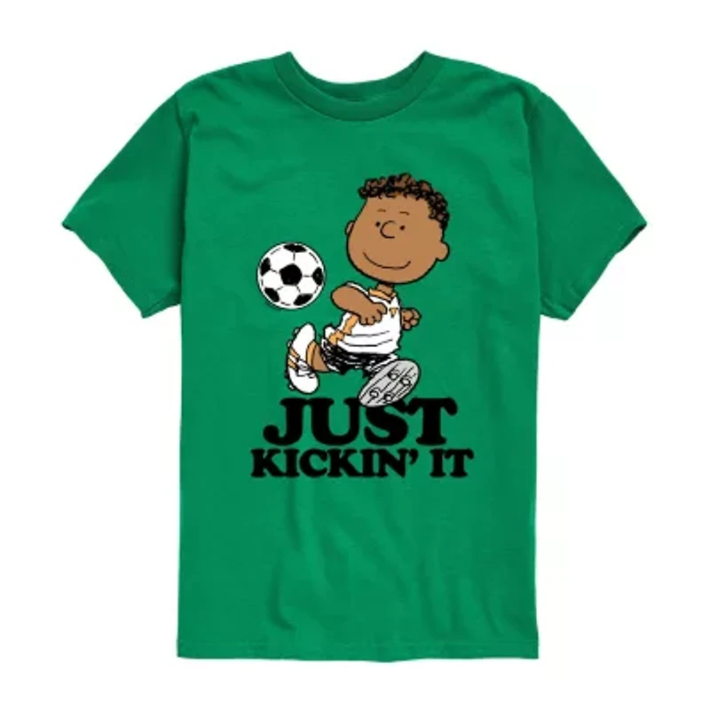 Little & Big Kid Boys Crew Neck Short Sleeve Regular Fit Peanuts Graphic T-Shirt