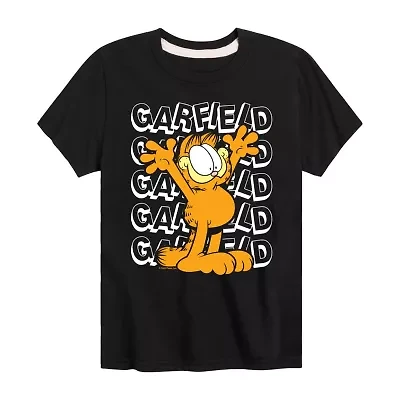 Little & Big Kid Boys Crew Neck Short Sleeve Regular Fit Garfield Graphic T-Shirt
