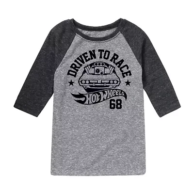 Little & Big Kid Boys Crew Neck 3/4 Sleeve Regular Fit Hot Wheels Graphic T-Shirt