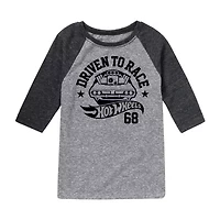 Little & Big Kid Boys Crew Neck 3/4 Sleeve Regular Fit Hot Wheels Graphic T-Shirt