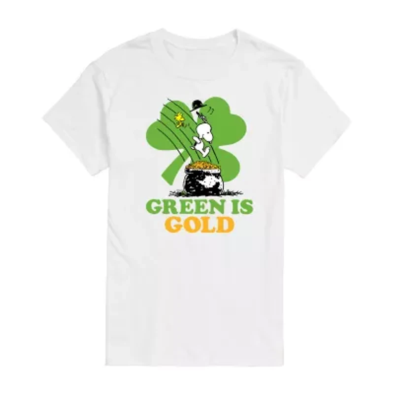 Mens Short Sleeve Peanuts St. Patrick's Day Graphic T-Shirt