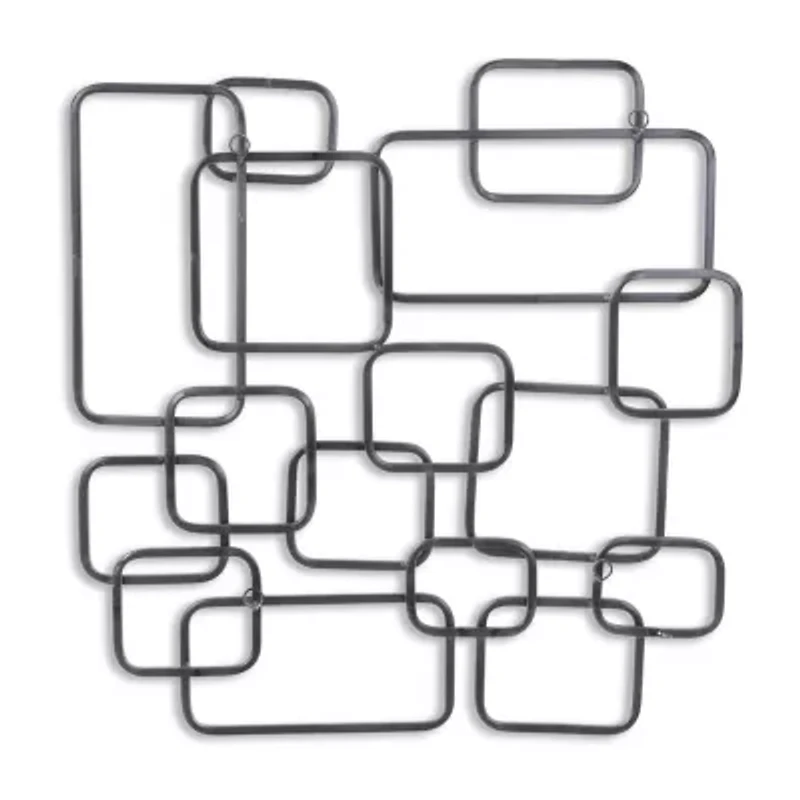 Cheungs Silver Abstract Square Metal Wall Art