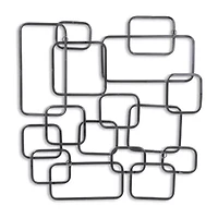 Cheungs Silver Abstract Square Metal Wall Art