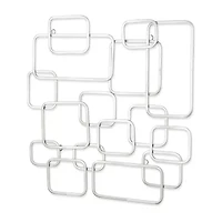Cheungs Silver Abstract Square Metal Wall Art