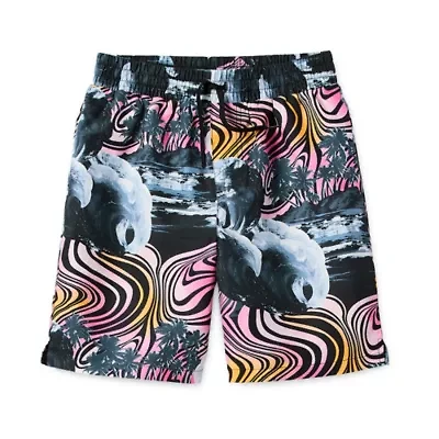 Thereabouts Little & Big Kid Boys Above The Knee Boxer Brief Lined Swim Trunks