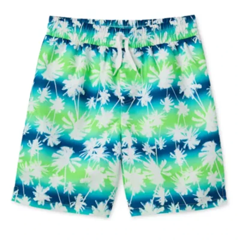 Thereabouts Little & Big Kid Boys Above The Knee Boxer Brief Lined Swim Trunks